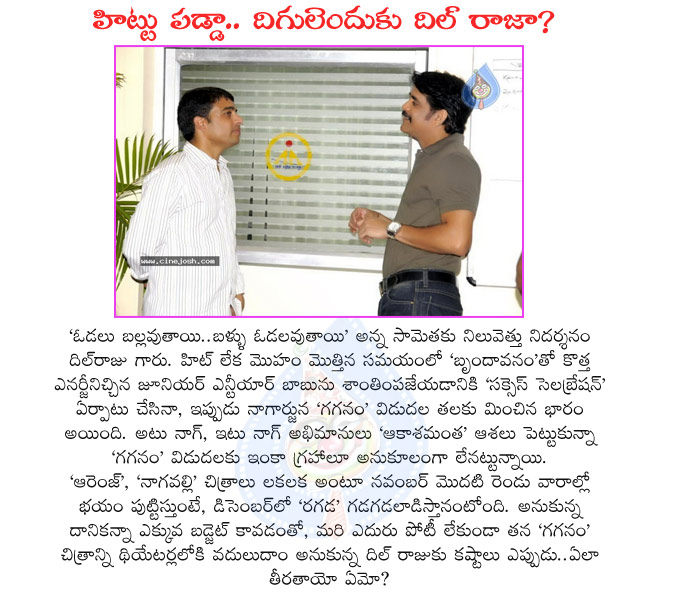 dil raju,dil raju producer,gaganam,gaganam movie,nagarjuna,king nag,brindavanam movie,brindavanam movie successmeet,dil raju movies,dil raju worry about gaganam movie,gaganam movie release,orange movie release,nagavalli movie release,november month movies  dil raju, dil raju producer, gaganam, gaganam movie, nagarjuna, king nag, brindavanam movie, brindavanam movie successmeet, dil raju movies, dil raju worry about gaganam movie, gaganam movie release, orange movie release, nagavalli movie release, november month movies
